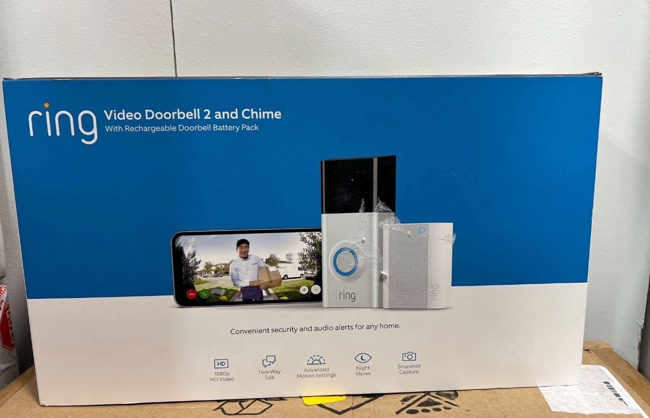 New Ring Video Doorbell 2 and Chime (Gen 2) - 1080p HD Wi-Fi Video