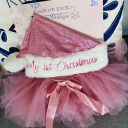 Baby first Christmas pink set
