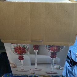 Set If 3 Glass Candles $20 New