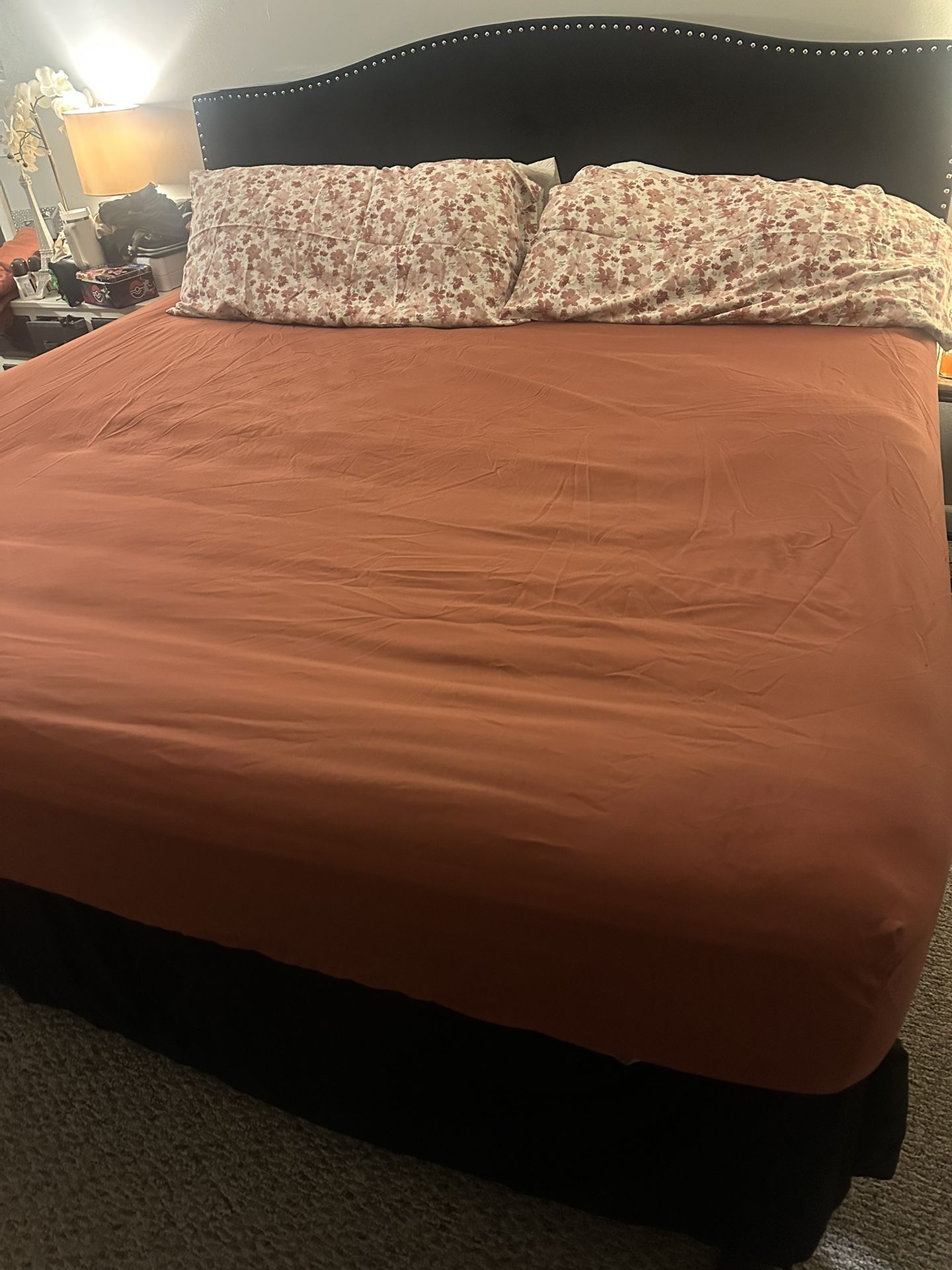 King Matress Saatva Pillow Top w/ Wayfair Bed Frame