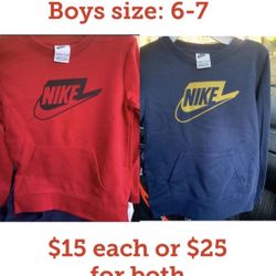 Boy’s Nike Sweaters Size 6/7 - $15 Each 