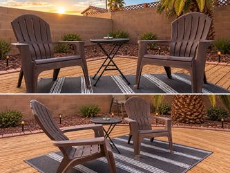 Brown lawn chairs