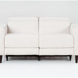 Blake Cream 59” Power Reclining Loveseat from Living Spaces with Power Headrest & USB