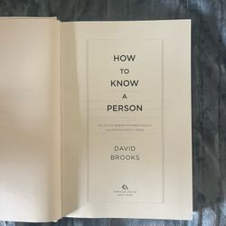 How To Know A Person by David Brooks 