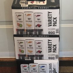 3 Cases Of Celsius Sparkling Energy Drink Tea 12 Pack EXP 8/26
