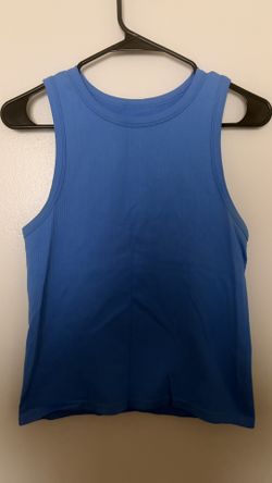 Blue Ribbed Tank Top