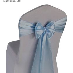 146 Light Blue Chair Sashes / Ribbons