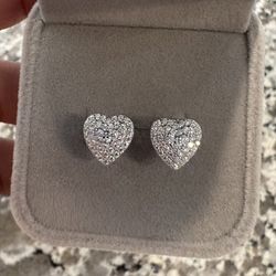 Moissanite Heart Cluster Earrings (New)