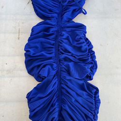 Blue Scrunched Dress 