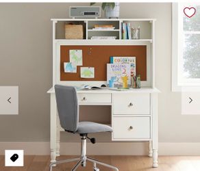 $200 Pottery Barn Simply white desk hutch (44W 29H 11D)