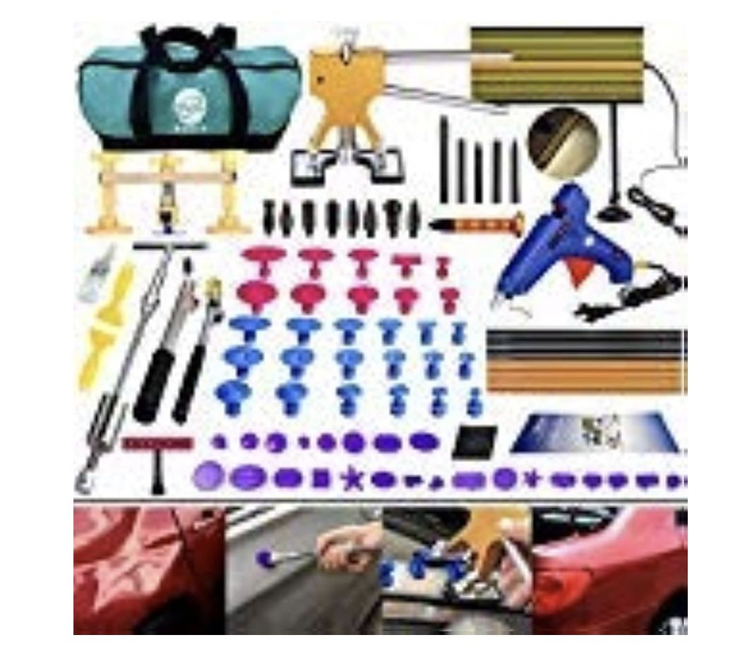GLISTON DIY Paintless Dent Repair Kit 89pcs Dent Puller Tools Slide Hammer for Car Hail Damage Dent & Ding Remover