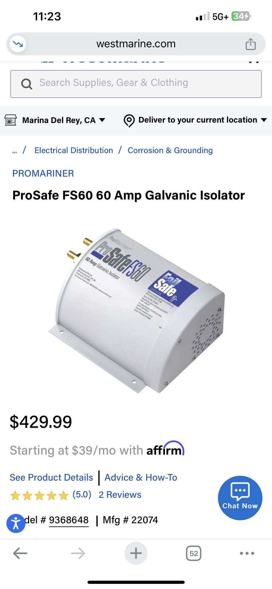 GALVANIC ISOLATOR PRO SAFE FS60 - 60 Amp | NEW IN THE BOX |