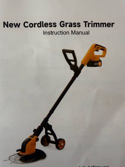 New cordless grass trimmer w 2 Batteries