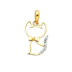 Mini pendant 14k yellow gold. Cat