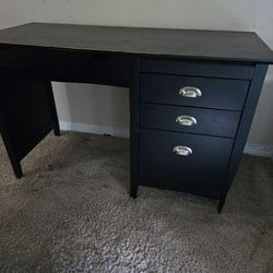 small office desk wood matte black