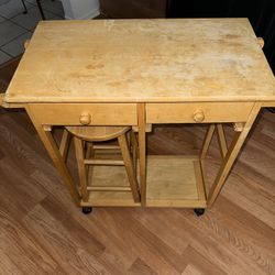 Sewing Table With Bar Stool 