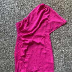 Pink One Shoulder Dress