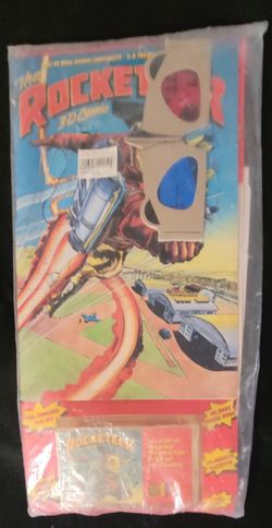 Sealed DISNEY ROCKETEER 3-D COMIC BOOK / Glasses Audio Cassette Tape Art by NEAL ADAMS