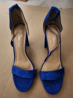 Shoe Land baby blue women's strappy high heels