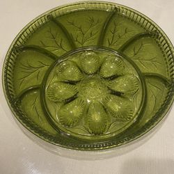 Easter Egg & Veggie Glass Round Platter