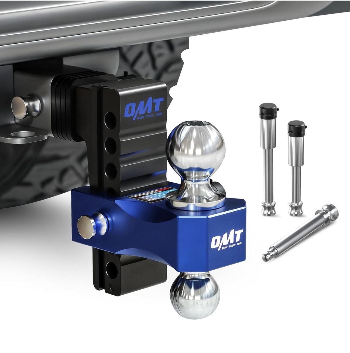 Adjustable Trailer Hitch, 6 in Drop & Rise Hitch Fits 2 in Receiver, 12500 LBS GTW