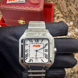 Silver Men’s Luxury Watch White Face 41MM