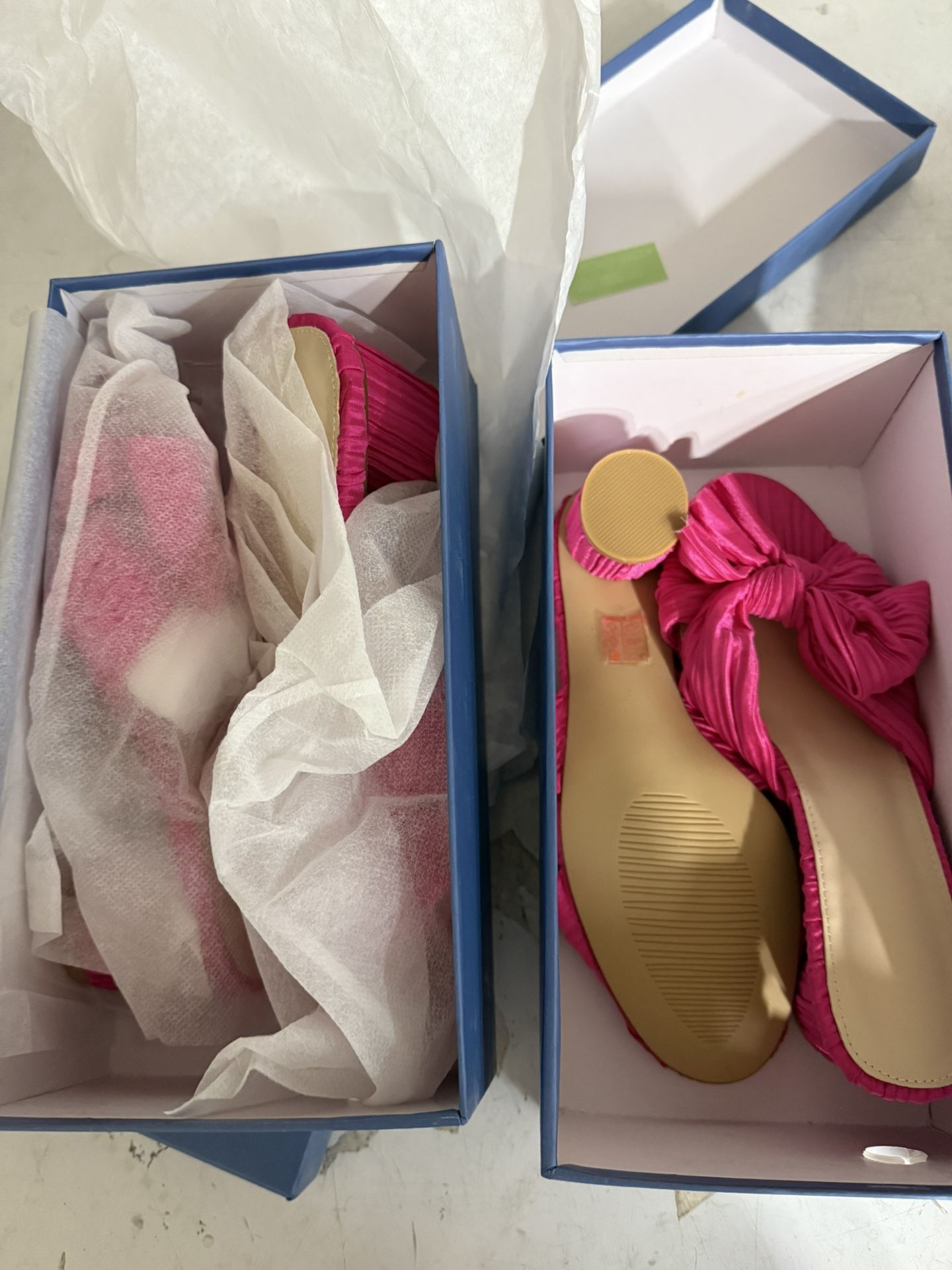 New FVEPOMN hit Pink Heel Sandal Bow Open-toe