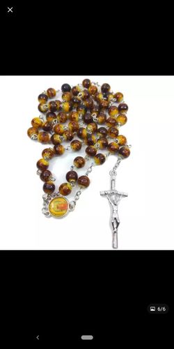 One of a kind Glass Bead Praying Rosary Necklace