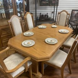 Beautiful dining room table, chairs, buffet, and China cabinet (excellent condition)