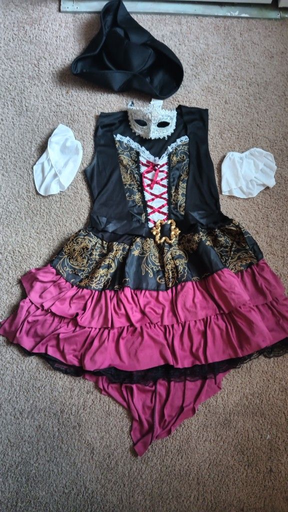 Halloween Pirate Costume With Hand Made Mask