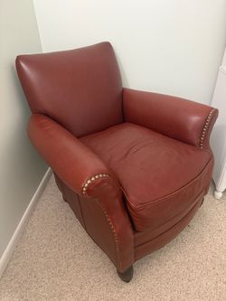 Leather Club Chair with Nailhead Trim