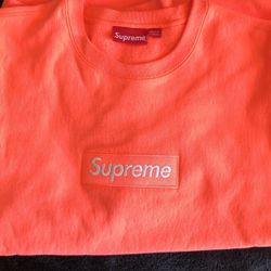 Supreme Box Logo Crewneck Pink Coral Large