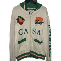 Casablanca Rabbit Racing Team Knit Zip Cardigan SZ Large