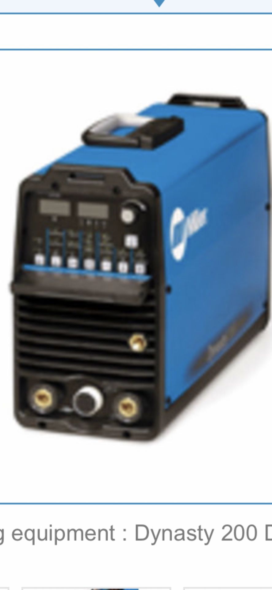 Miller Dynasty 200dx With Cooler and Tig Runner Cart