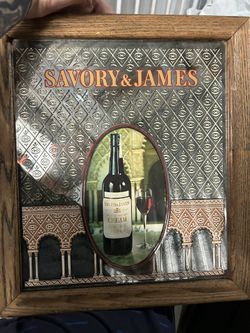 SAVORY & JAMES Sherry Cream Bar Vintage Advertising Mirror.