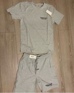 Fear of God Essentials Grey T-Shirt and Shorts Set