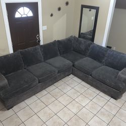 🩶✨ Beautiful Grey L Sectional Sofa Set