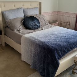 Full Size Bed + Gel Memory Foam Mattress barely Used 