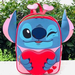 Disney Stitch Valentines Love Bug Heart Mini Backpack NWT 