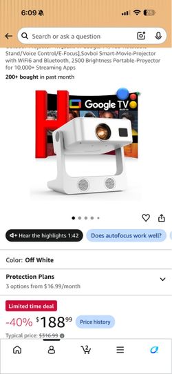 Sovboi Smart Portable Projector with Google TV