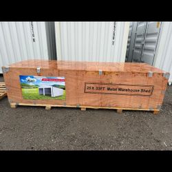 NEW METAL WAREHOUSE SHED 25ft x 33ft IDEAL FOR BUSSINES COLOR CREAM SEALED ALL INFORMATION ITS IN THE PICTURE FOR ANY QUESTION TEXT ME PLEASE HABLO ES