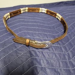 Womens Western Justin Leather Silver Concho Beads