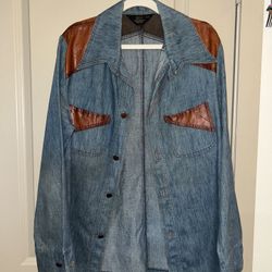Vintage 1970s Sears Denin Shirt Size Medium 