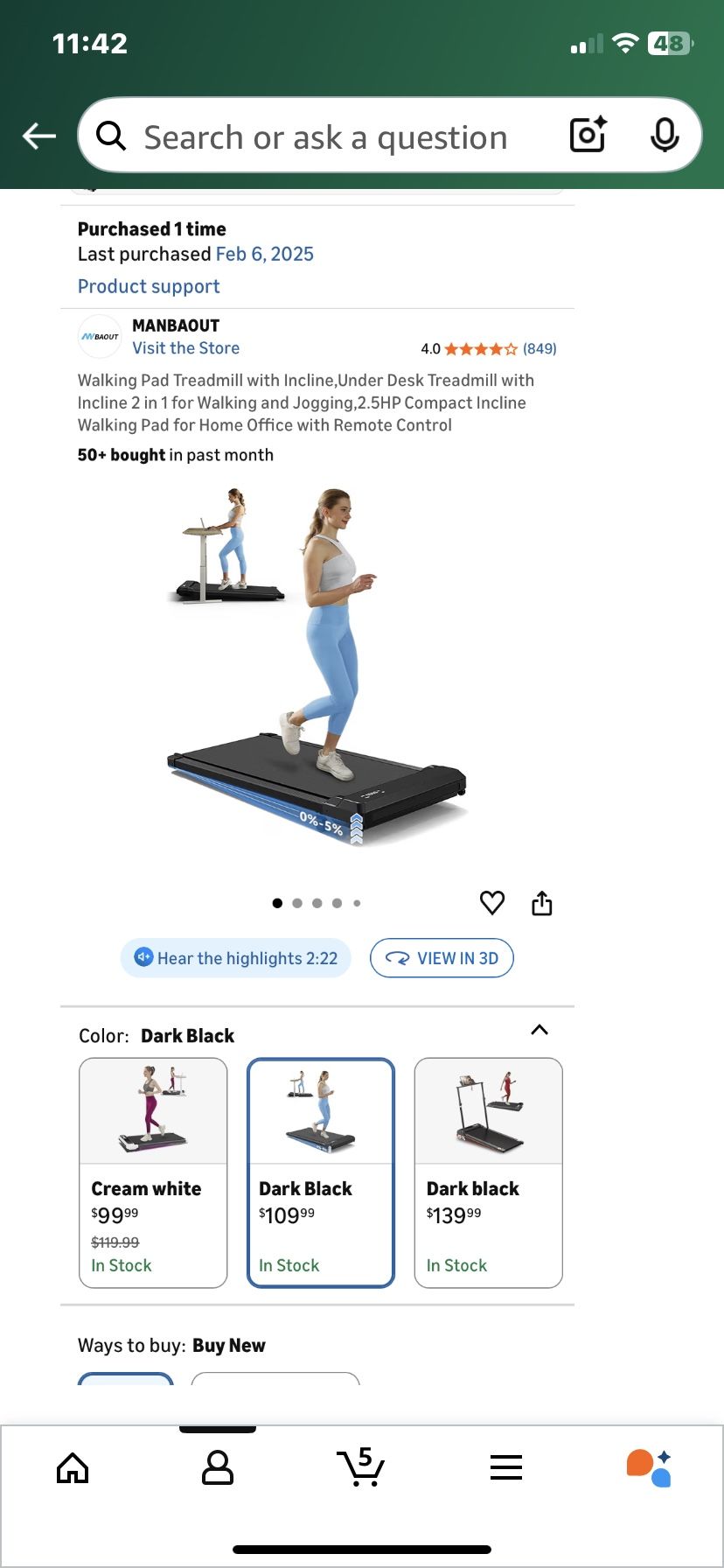 Under desk Treadmill