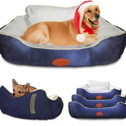 HOMEYA Pet Dog Beds for Small/Medium/Large Dogs, Machine Washable Rectangle Dog Cat Pet Puppy Bed Breathable Soft Indoor Bedding with Nonskid Bottom, 