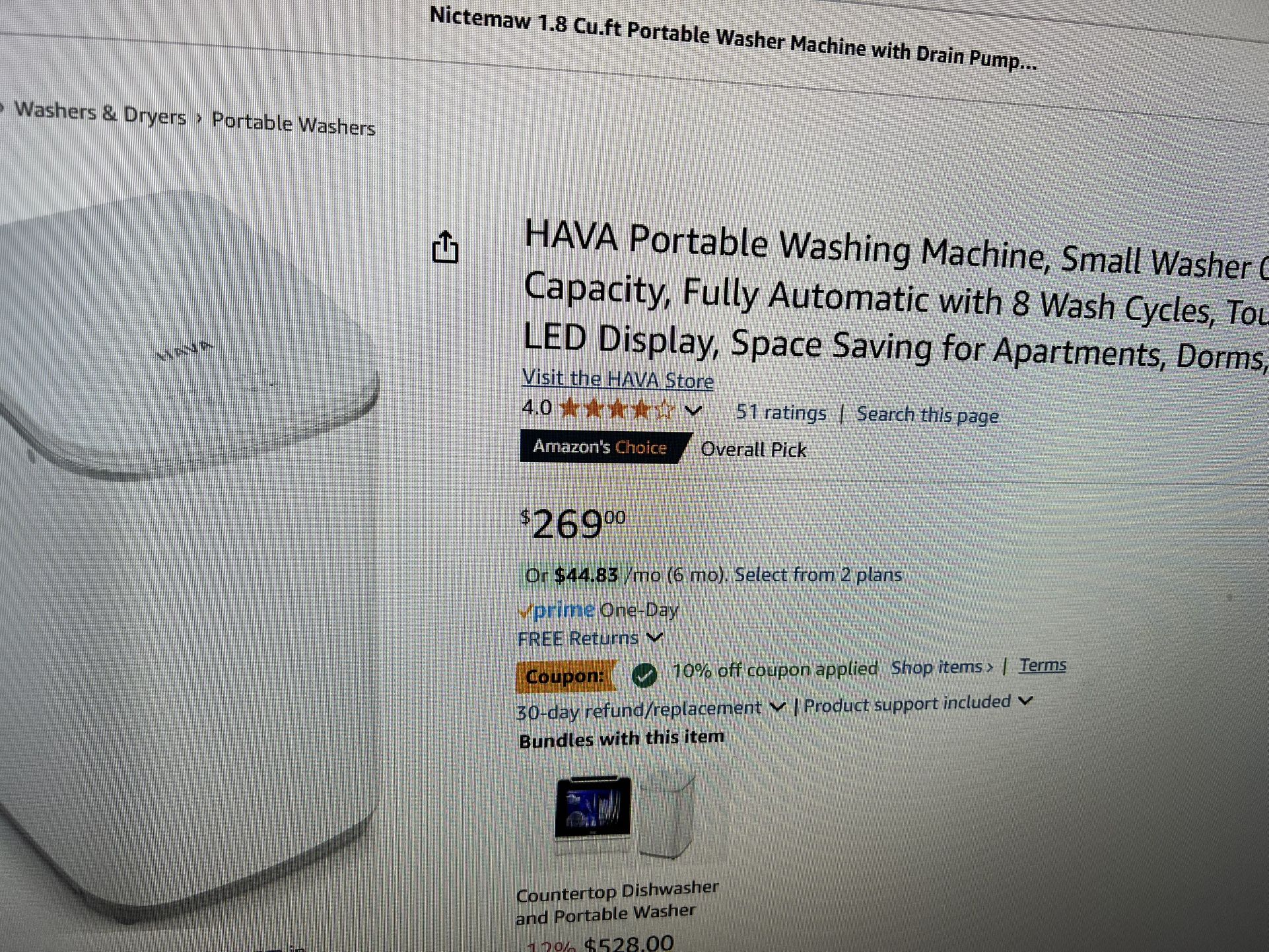 New Hava T01 Portable Washing Machine