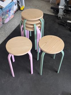 Colorful stools - 18” tall (set of 6)