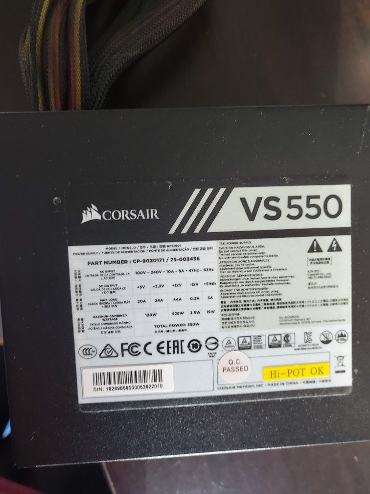 Corsair VS550 Gold power supply