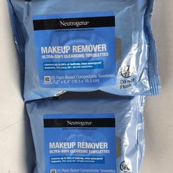 (2) Neutrogena Makeup Remover Wipes and Face Cleansing Towelettes, 25 Count