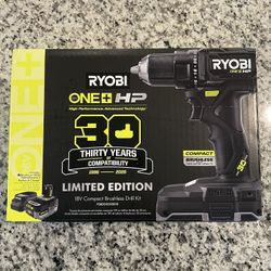 Ryobi LIMITED EDITION BLACK 30th Anniversary One+ HP 18V Brushless Drill Kit